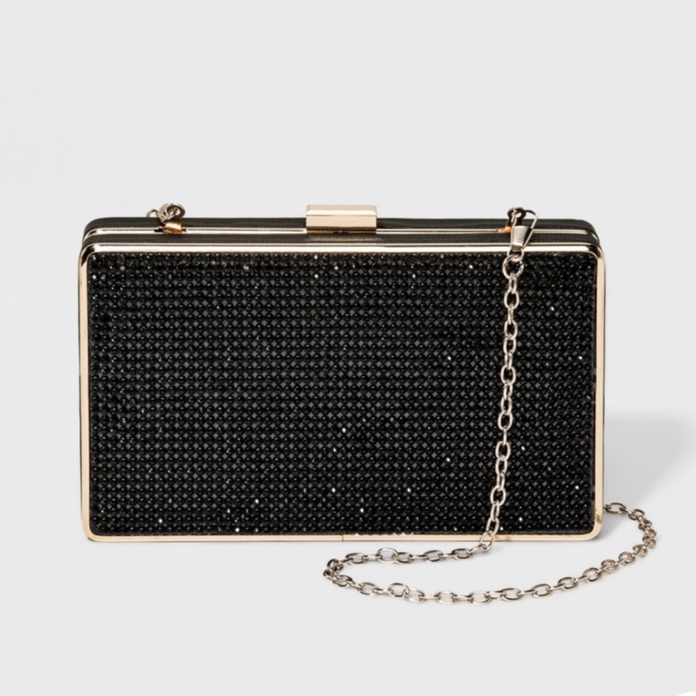 Estee and Lilly Crystal mesh minaudière clutch